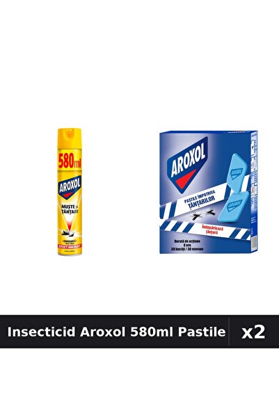 Aroxol Set 2 Insecticid - Spray 580ml + Pastile 30buc - Anti Gandaci, Tantari...
