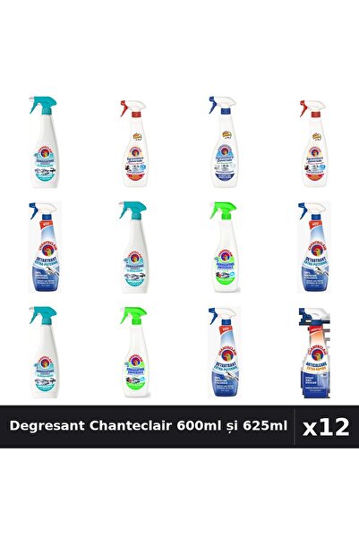 Chanteclair Set 12 Degresant Universal 600ml - Detartrant 625ml - 6 Arome