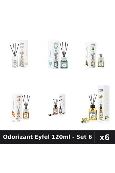 Eyfel Set 6 Odorizante Camera Betisoare - 6 Arome Asortate, 120ml Parfum