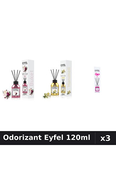 Eyfel Set 3 Odorizant Camera Betisoare 120ml - Bouquet, Bubble Gum, Mâna Maicii