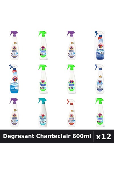 Chanteclair Set 12 Degresant Universal 600-625ml - 8 Arome, Detartrant, Antic...