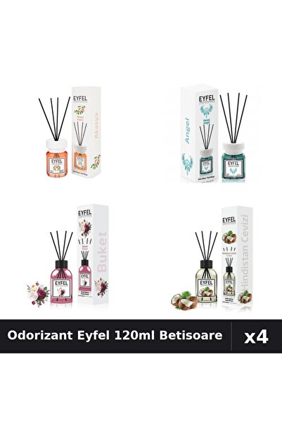 Eyfel Set 4 Odorizant Camera Betisoare 120ml - Acacia, Angel, Bouquet, Nucă