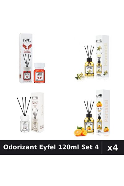 Eyfel Set 4 Odorizant Camera Betisoare 120ml - Red Dragon, Bumbac, Portocala,...