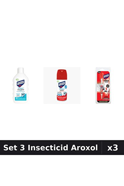 Aroxol Set 3 Produse Anti-Insecte - Loțiune Repelent Insecte Aroxol, Pastile/...
