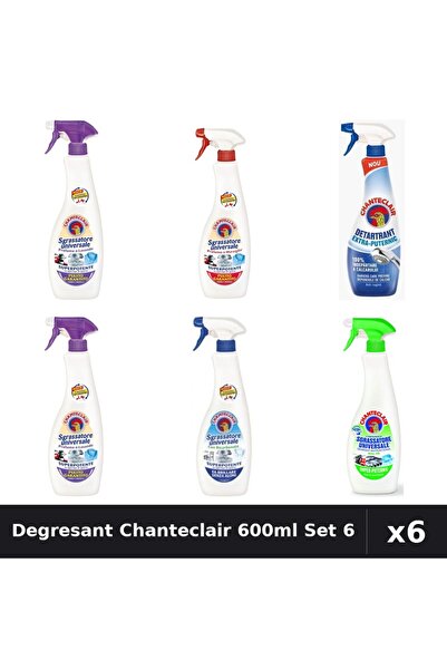Chanteclair Set 6 Degresant Universal 600ml + Detartrant 625ml - 6 Arome