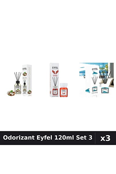 Eyfel Set 3 Odorizant Camera Betisoare 120ml - Nuca Cocos, Ocean, Red Dragon
