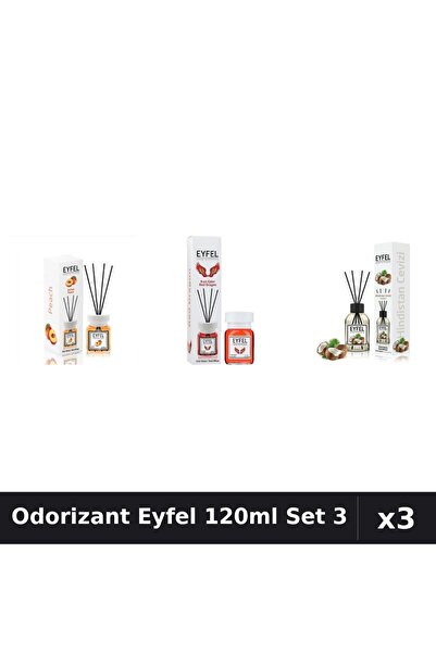 Eyfel Set 3 Odorizant Camera Betisoare 120ml - Piersica, Red Dragon, Nuca Cocos