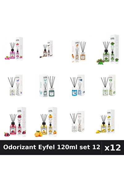 Eyfel Set 12 Odorizant Camera Betisoare 120ml - 12 Arome Asortate, Parfum Intens