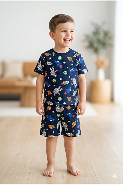 Baby Erkek Çocuk Şortlu 2'li Pijama Takımı %100 Pamuk Süprem Örümcek Adam Des...