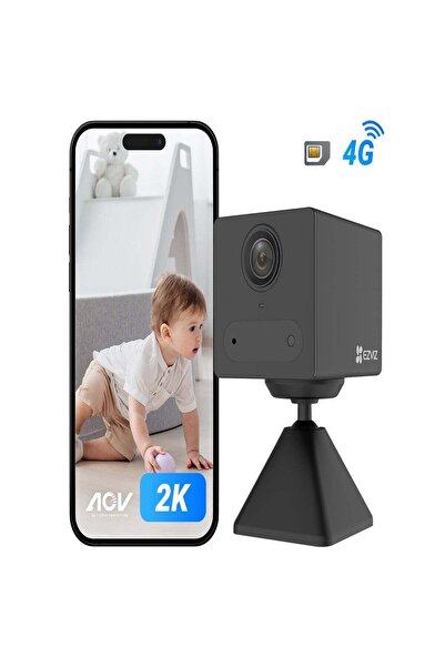 EZVIZ كاميرا أمان CB2 بتقنية 4G، كاميرا تعمل بالبطارية بدقة 2K/3MP مع اتصال 4...