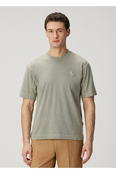 MONCLER GRENOBLE Yeşil Logo Nakışlı T-shirt