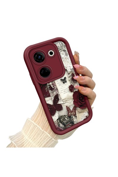 PATTERNOVA Tecno Camon 20 Uyumlu Yüksek Kaliteli Kurdele Sade Kılıf, Ferah Stil