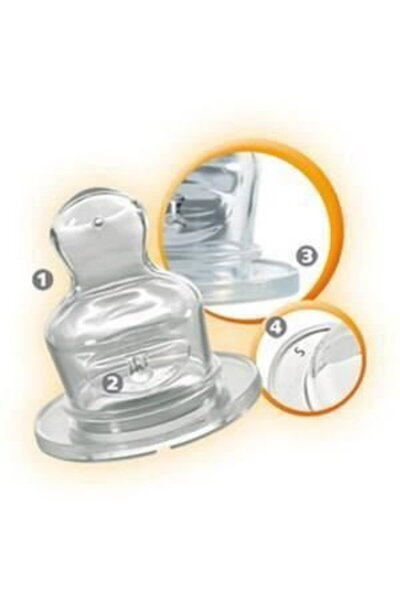 Nip Set de 2 tetine ortodontice din silicon moale, anatomice, anti-colici, pe...