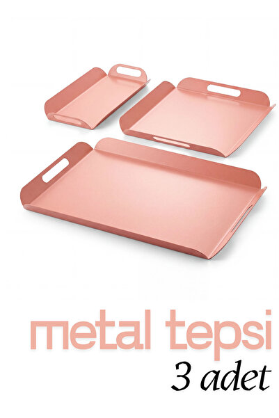 hemlife Metal Presentation Tray Set, Soft Colors, Modern Tea and Coffee Prese...