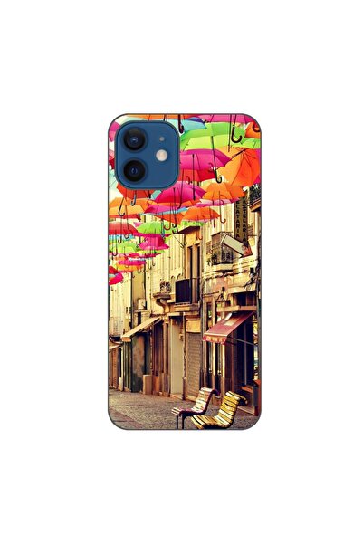 OEM Husa compatibila cu Apple iPhone 12 Silicon Gel Tpu Model Strada Umbrele ...