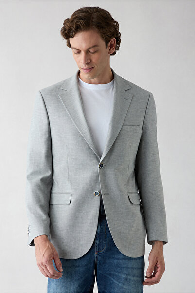 Kiğılı 4 Drop Relaxed Fit Comfortable Cut Mono Collar Patterned Classic Linen...