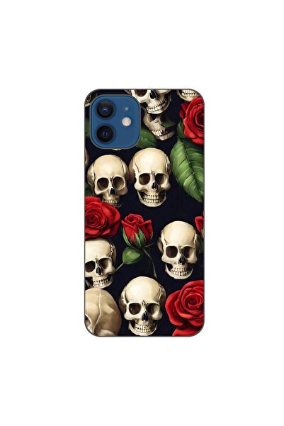 OEM Husa compatibila cu Apple iPhone 12 Silicon Gel Tpu Model Skulls and Roses