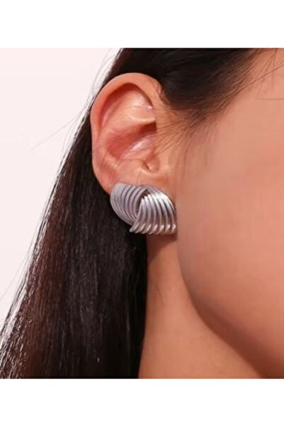 myadore Silver striped earrings