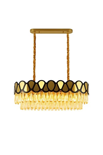 proled Toros Chic Chandelier 800x300, modern lighting, E14, gold with black