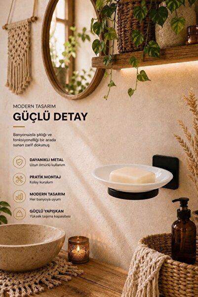ALSİ HOME Yapışkanlı Plastik Sabunluk Aparatı