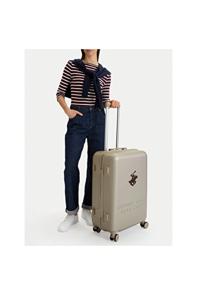 Beverly Hills Polo Club Unisex μεσαία βαλίτσα μπεζ