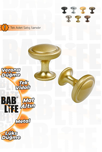bablife Verona Düğme Mat Altın 25mm Çapında Metal Lüks Çekmece Dolap Mobilya ...