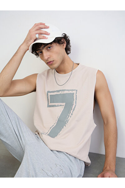 Styli Men Number Print Relaxed Fit Cotton Tank