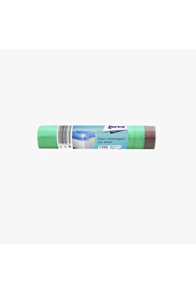 ZOREX Saci de gunoi, cu șnur, 120L, 10/rolă, verde deschis, preț pentru 20 de...