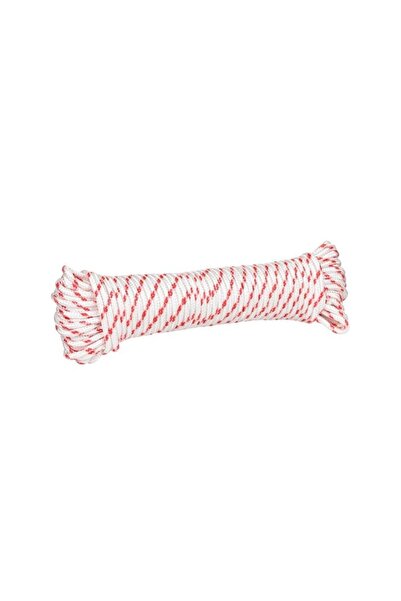 OEM Universal White-Red Polyester Cord 15 mx 4 mm, Durable for Fixing and Anc...
