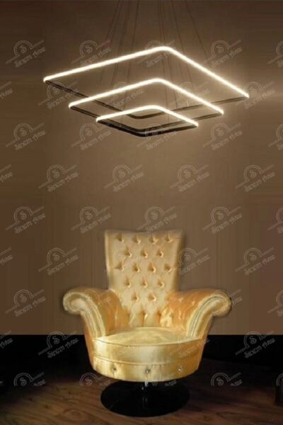 Elektroyou Marsella Modern Kare 3'lü Ultra Power Günışığı Ledli Avize