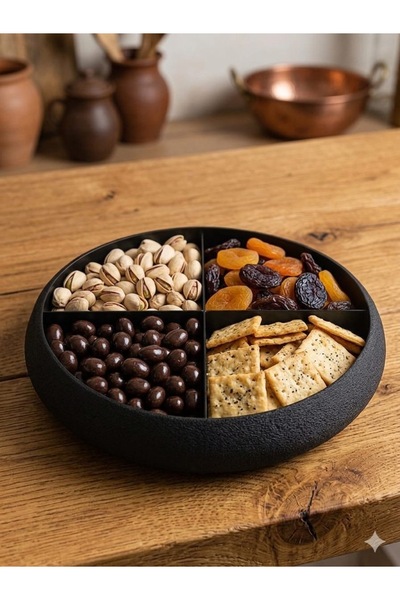Baalaa 4-Compartment Presentation Plate-Snack Bowl-Cookie Bowl-Serving Plate-...