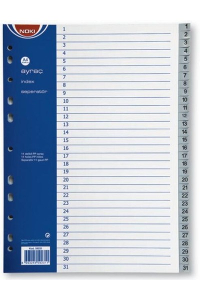 Noki Divizoare index din plastic 1-31