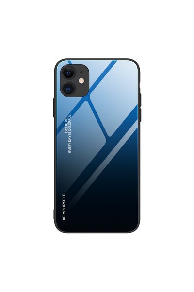 OEM Glass Case Apple iPhone 12 mini Μαύρο / Μπλε