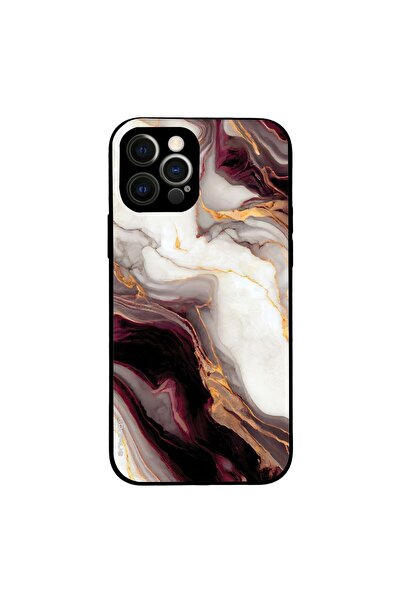 Sonique Θήκη Marble Series για Apple iPhone 12 Pro Μπορντώ