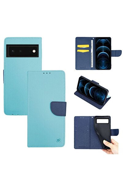 Sonique Θήκη Πορτοφόλι Trend Wallet Google Pixel 6 Pro Σιέλ / Σκούρο Μπλε