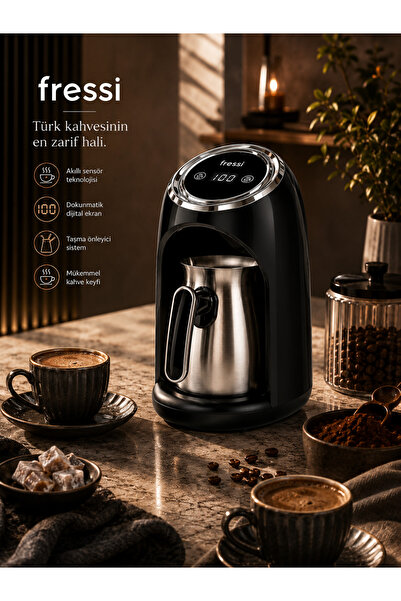500W Black Turkish Coffee Maker FR-TK302 with 4 Cups Capacity