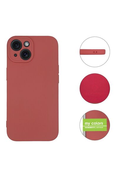 Sonique Θήκη Σιλικόνης My Colors Apple iPhone 15 Μπορντό Ανοιχτό
