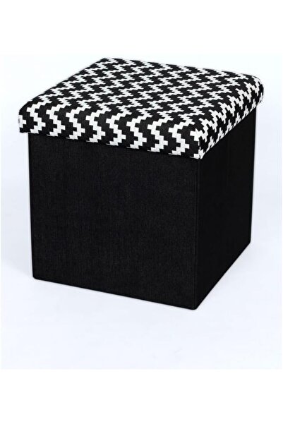 Danube Home Zigger Folding Storage Ottoman | Multi-Functional Stool | Upholst...
