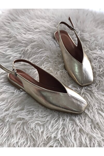 Hg Ayakkabı Feby Altin 1 cm Daily Ballet Flats
