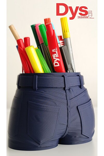 dys tasarım Jeans Pantolon Şeklinde Masaüstü Kalemlik Lacivert (Kadın)