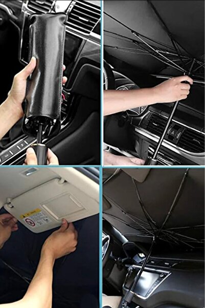 STİLİX GARAGE Oto Ön Cam Şemsiyeli Güneşlik Araba Camı Araç İçi Güneşliği