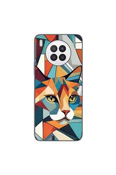 OEM Husa compatibila cu Huawei Nova 8i Silicon Gel Tpu Model Cubic Cat Art