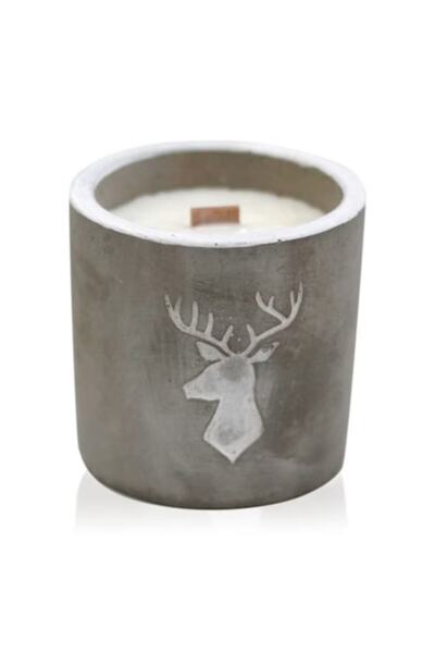 Ancient wisdom Medium Concrete Soy Candle - Deer - Whiskey and Smoke