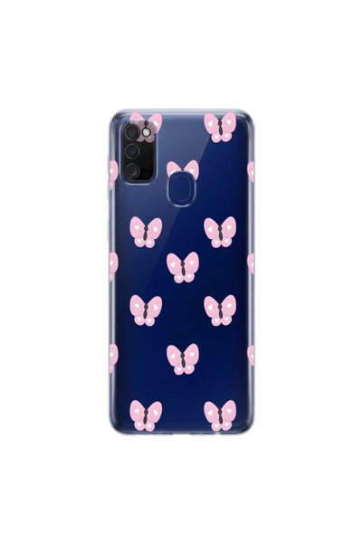 PPKin Samsung Galaxy M21 Compatible Butterfly 2 Design Transparent Case