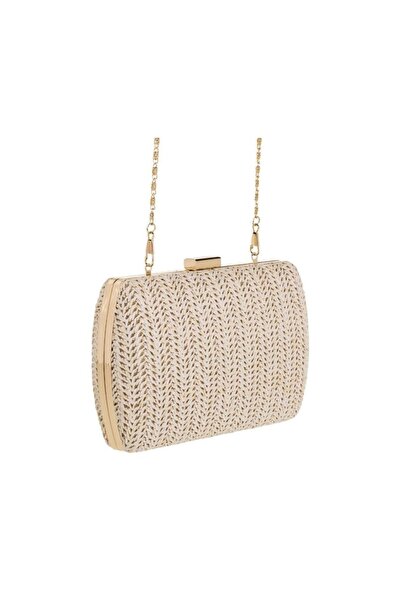 OEM Straw Summer Clutch Purse, Gold Chain, Elegant Shoulder Bag for Women, 19...