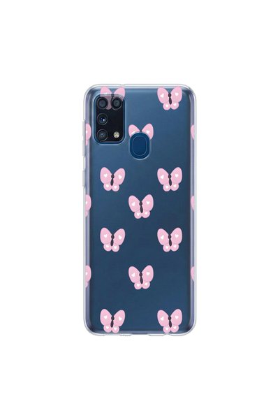 PPKin Samsung Galaxy M31 Compatible Butterfly 2 Design Transparent Case