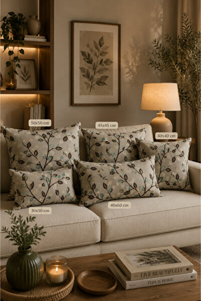 KIRLENT TEKSTİL Botanika Series Mintera Decorative Throw Pillow Cover