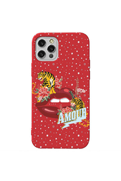 Other Apple iPhone 12 Pro Amour Red Colored Silicone TPU Θήκη