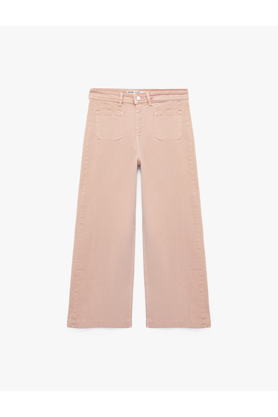 Koton High Waist Comfortable Fit Wide Leg Pants with Pocket Detail - Culotte ...