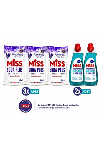 Miss ÇAMAŞIR DETERJANI ARAPSABUNU ETKİLİ 1500 2 ADET SODA LAVANTA 500 GR 3 ADET